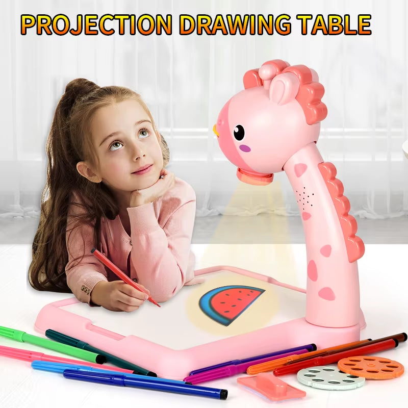 Electric Deer Projection Drawing Board Multi-Functional Writing Board Learning Drawing Can Erase Coloring Educational Toys
